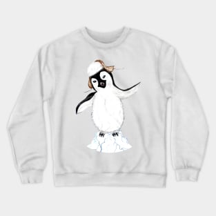 Cartoon penguin on iceberg Crewneck Sweatshirt